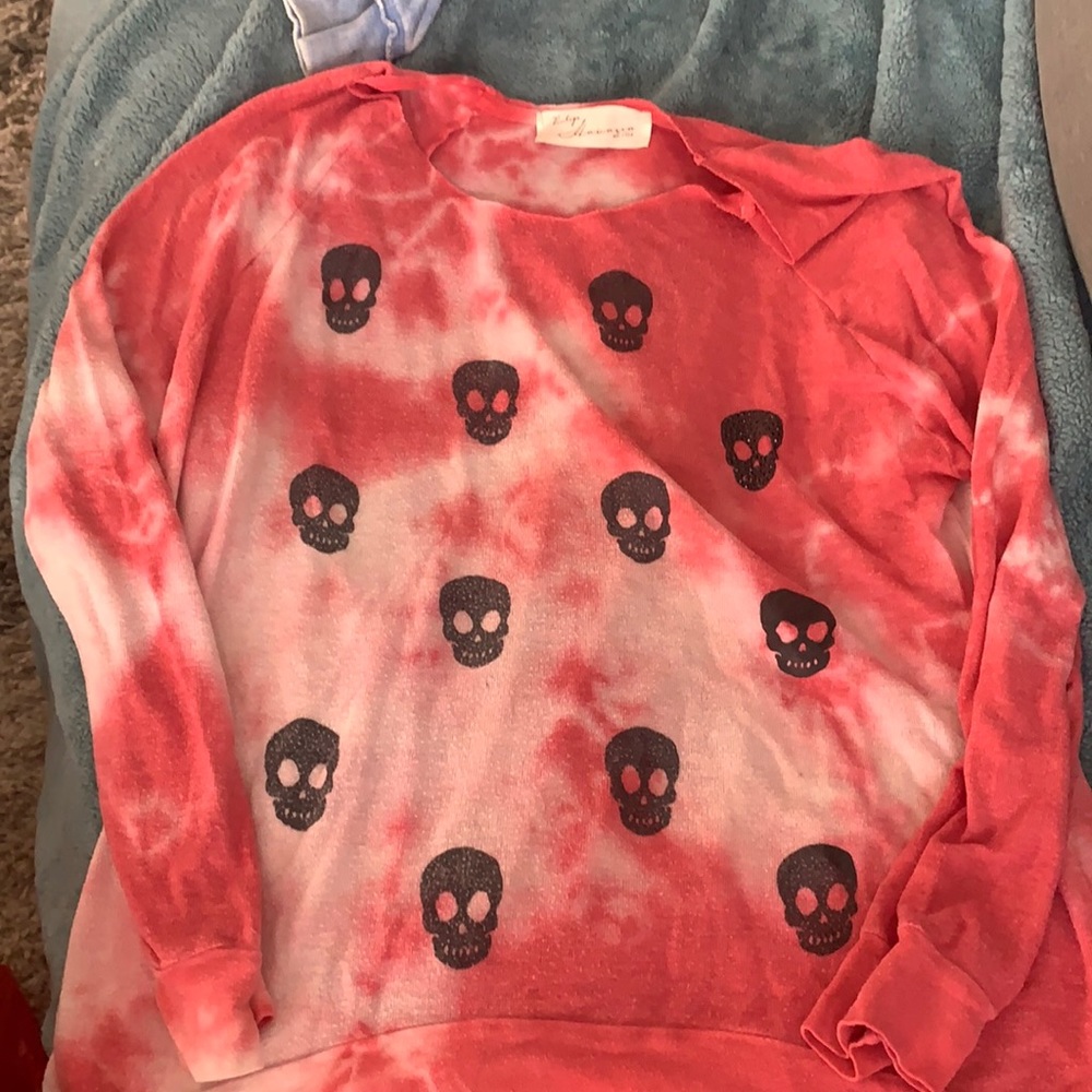 Vintage Havana tie-dye sweatshirt with skulls